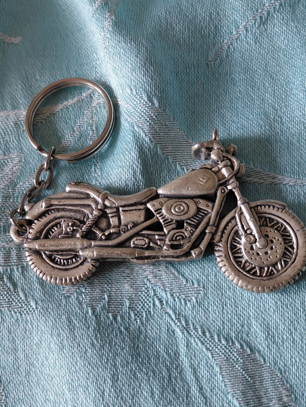 Silver Motorcycle Keychain - Home Accents